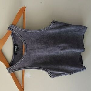 Alter Brooklyn Crop Tank Top Size (S) Grey Blue